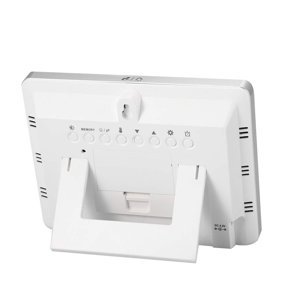 Wireess Weather Station, Weather Forecast Station with Outdoor Sensor,LCD Digital Weather Station Clock Thermometer Indoor&Outdoor Humidity(Yellow)