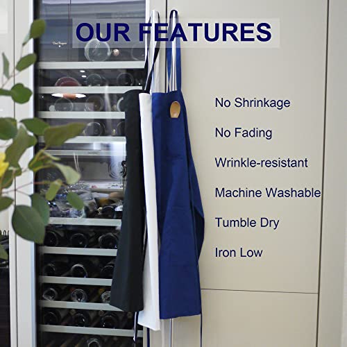 Weavric Unisex Bib Apron With No Pocket, Black, Washable, 32X28 Inch With Long Ties For Women Men Chef, Kitchen, Crafting, Drawing, Pack Of 2 #TOP5