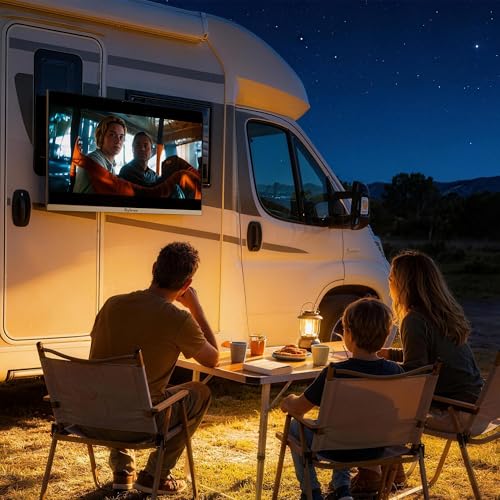 Image of SYLVOX 22 inch 12V /24V Smart RV TV with Google TV & Built-in DVD Player, Frameless 1080P Full HD QLED Display, Shock-Resistant, Wide Voltage Support (9-32V), Voice Control Remote (Limo QLED Series)
