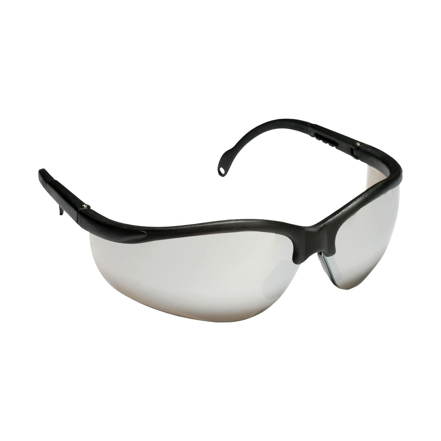Boxer Black Frame Safety Glasses, Light Blue Lens, Extendable Temples