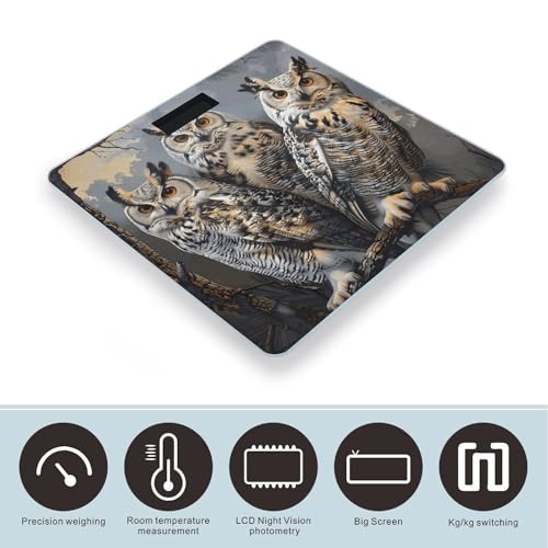 Báscula digital Owl Birds para baño 26 x 26 cm miniatura 3