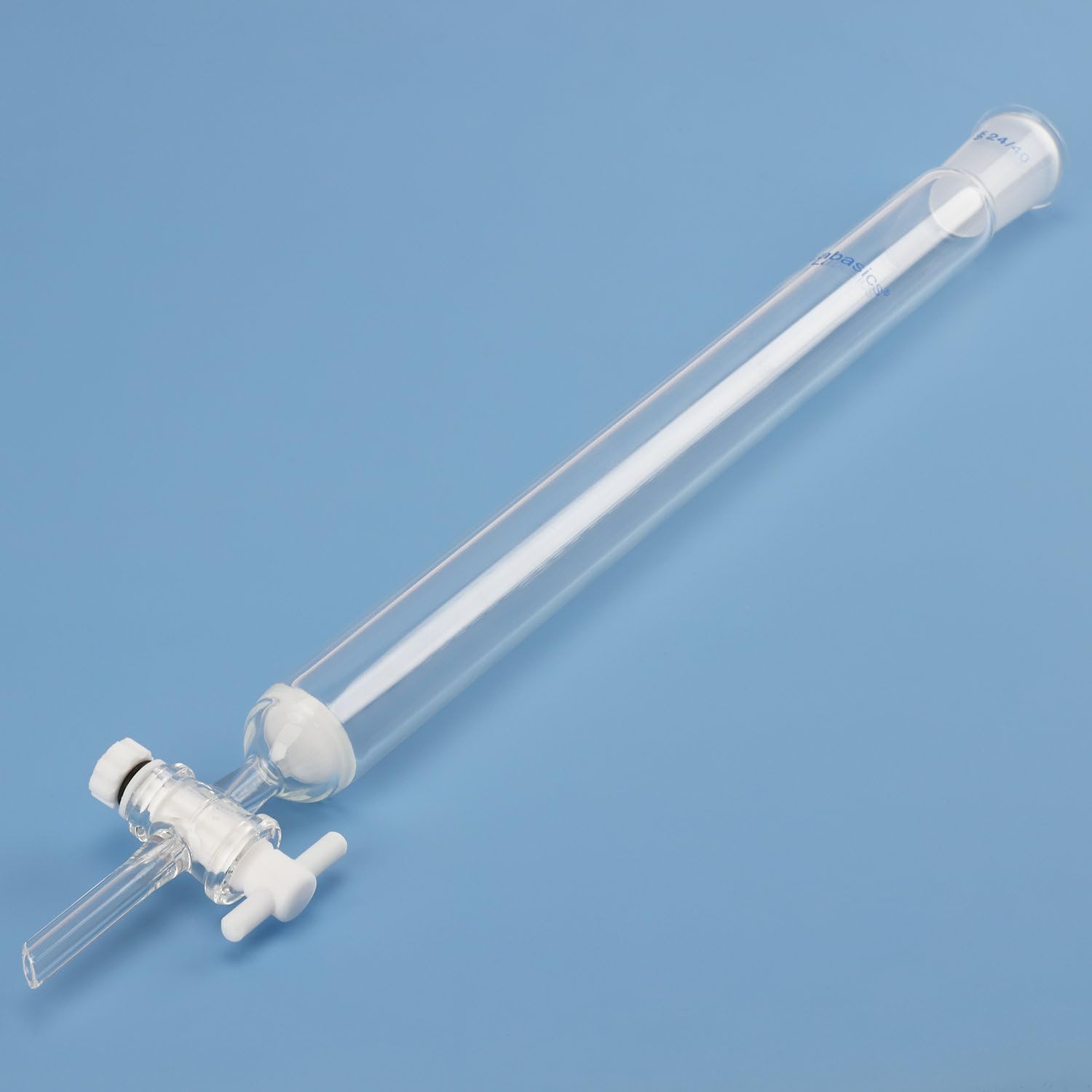 Labasics Colonne de Chromatographie sur Verre, Verre Borosilicaté Colonne à Joint Standard 24/40 avec Disque Fritté et Robinet en PTFE, Longueur Effective de 300 mm, O.D. de Colonne de 30 mm