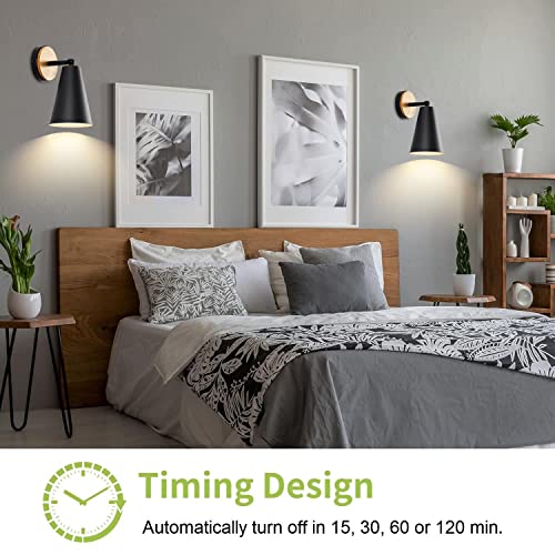 Haultop Battery Operated Wall Sconce, Remote Control Battery Operated Wall Lights, Wireless Wall Sconce, Matte Black Wall Sconces Set Of Two, Sconces Wall Lighting For Gallery, Bedroom, Corridor #TOP6