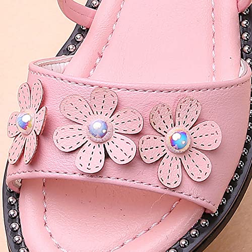 Kids Girls Dress Sandal Open Toe Low Heels Ankle Zipper Bow 𝐆ladiator Strappy Wedding Princess Flower Sandals3