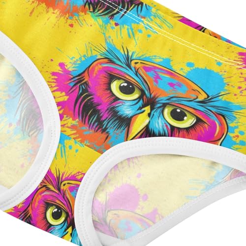 Joisal Cartoon Doodle Owl Cool Girl Panties Cute Girls Underwear Toddlers Cotton Funny Underpants Briefs 2t4