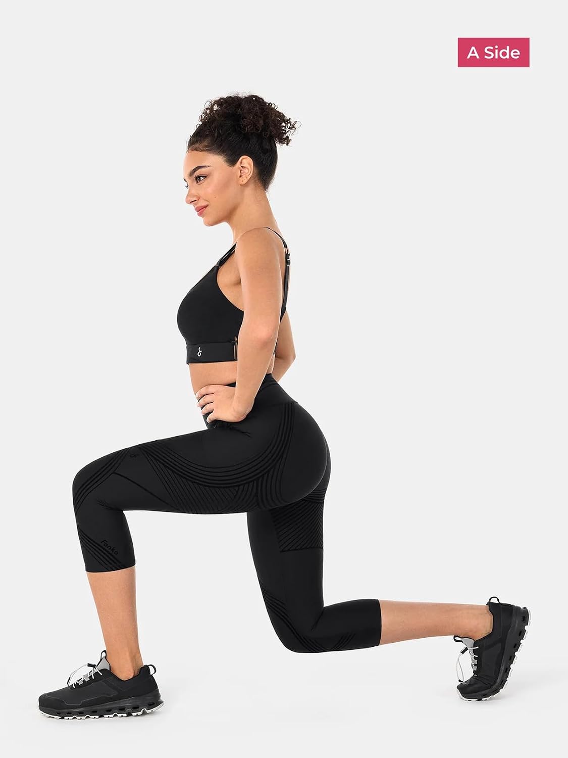 Fanka Body Sculpt Side Pocket Capri Leggings 2.0 – No Camel Toe Yoga Leggings, Reversible Wear, Upgraded 360° Core Support