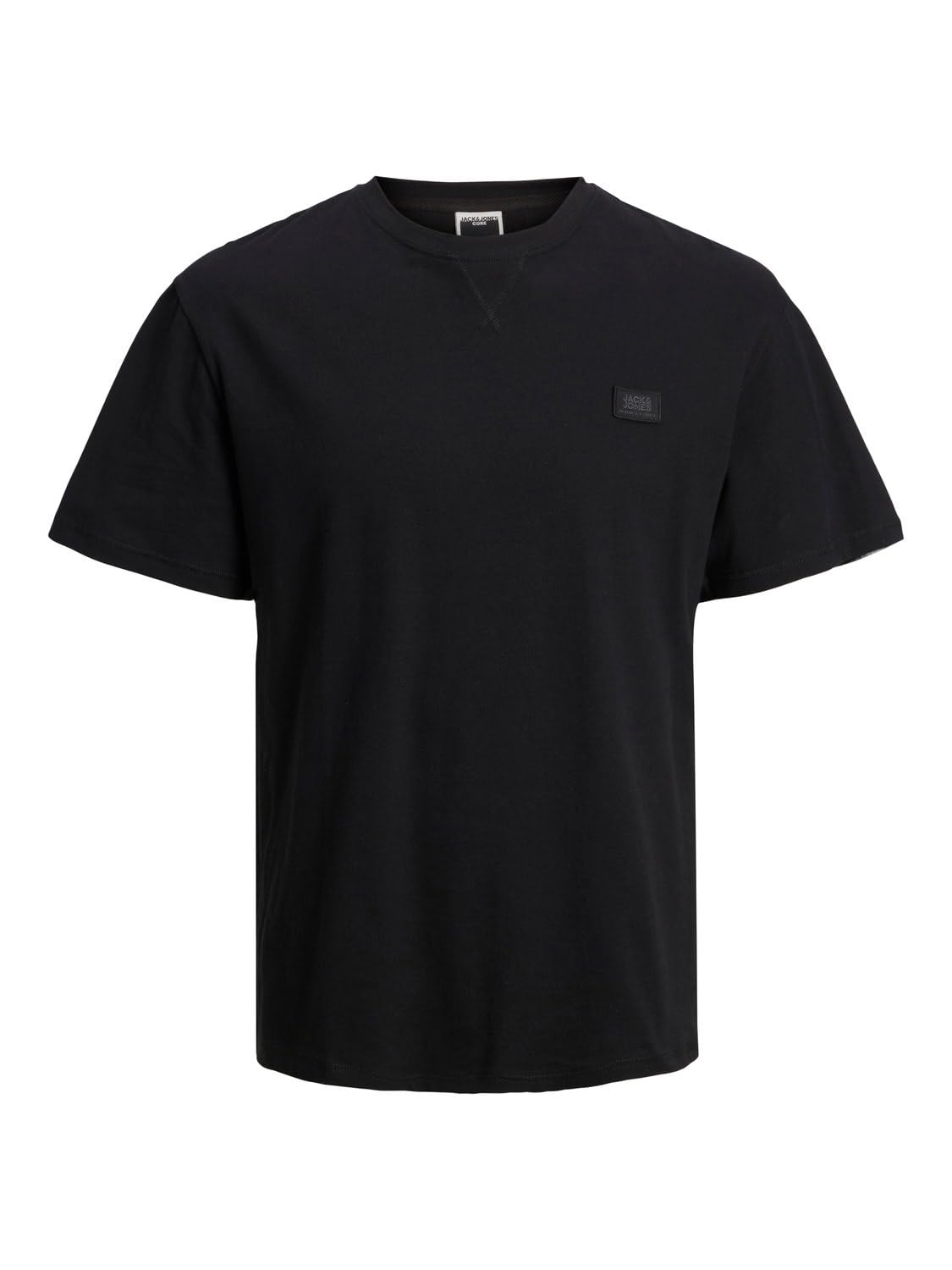 JACK & JONES Male T-Shirt Logo Crew Neck T-Shirt, Black, M