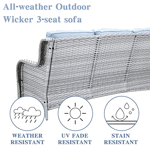 Belord Outdoor Wicker Furniture Set 5 Pieces Patio Conversation Sets, Patio Wicker Sofa Chairs Set With Ottomans For Porch Garden Deck Balcony Poolside #TOP5