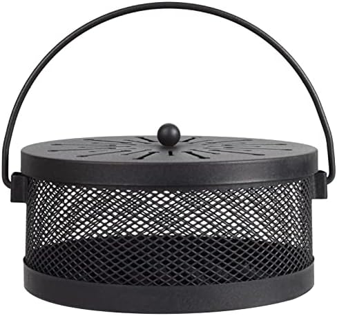 A&M Tech Black Mosquito Coil Holder Incense Coil Burner Indoor Outdoor Camping Use Portable Mosquito Repellent Coil Holder Incense Burner Holder 6.2 Inches Diameter
