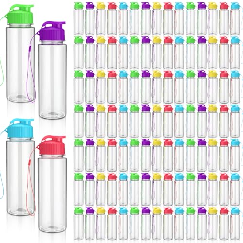Domensi 150 Pieces Plastic Water Bottle Bulk 17 oz Sports