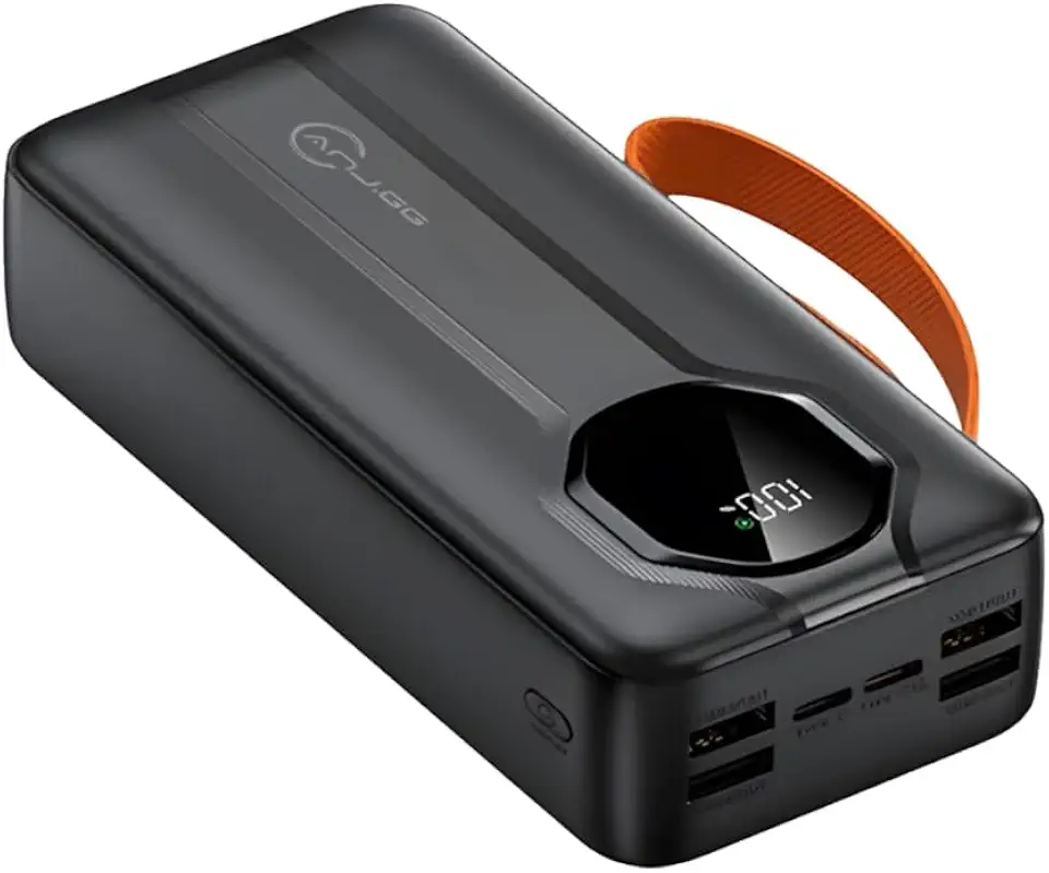 Power Bank Portátil, USB Tipo C, Para Smartphone, Preto, 30000mAh, Carregamento Rápido 22,5W, Desligamento Automático