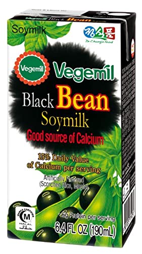 Vegemil Blackbean Soymilk (6.4 fl oz a pack of 16), Nutty taste, Made in Korea