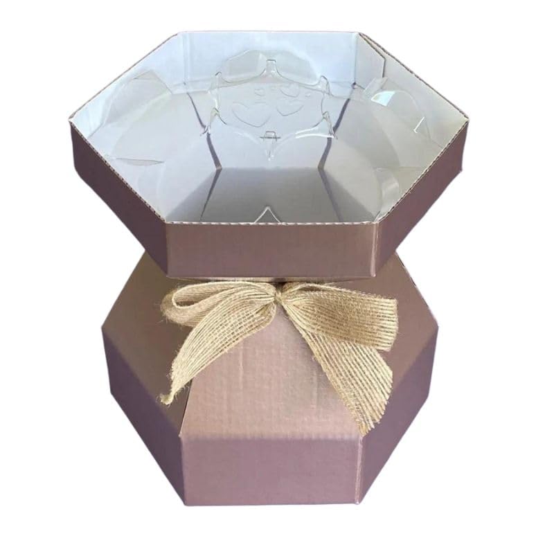 Purple Cupcakes Cupcake Bouquet Box - Rose Gold - Including an invisiTray - and Also a Matching Metallic Rose Gold Quick Pull Bow