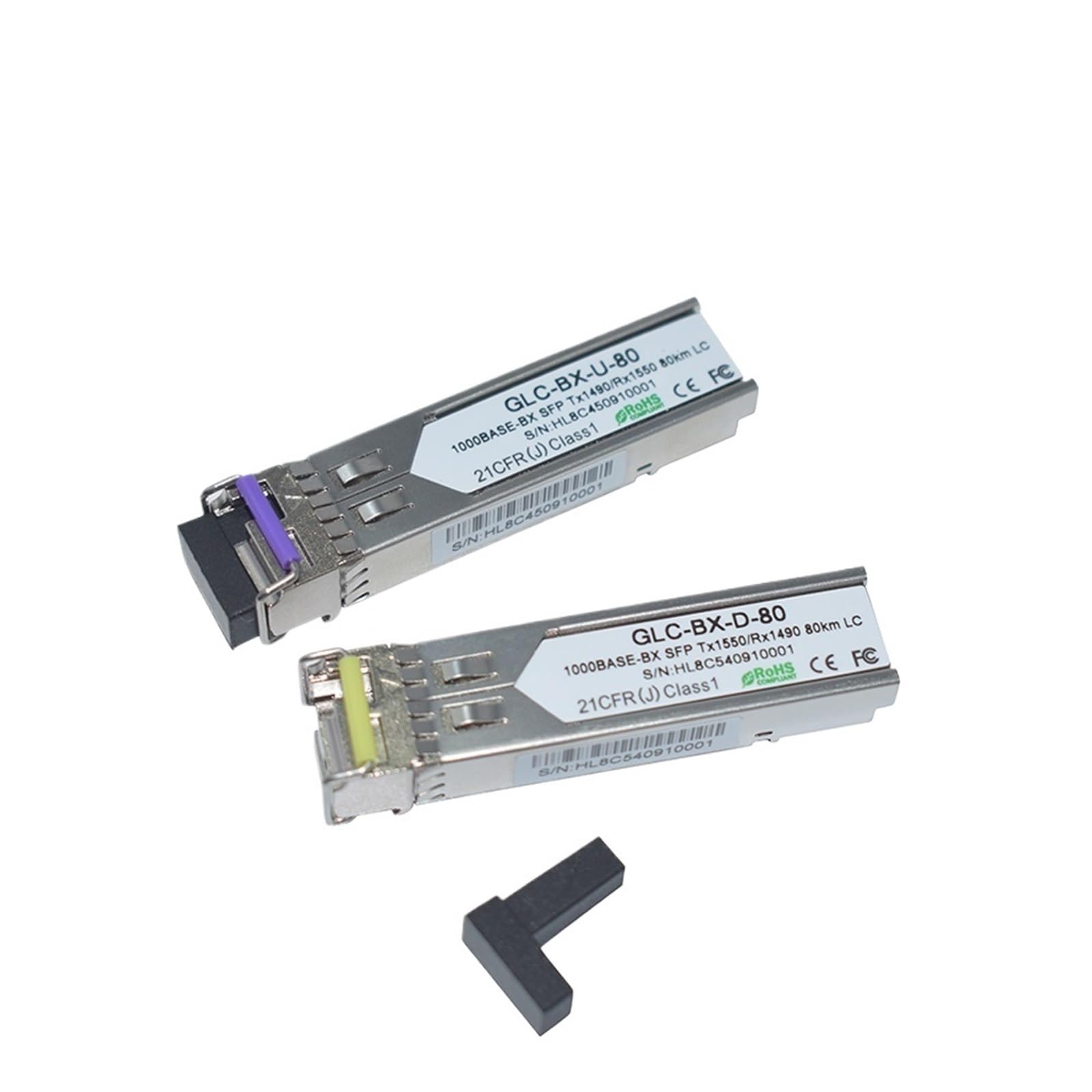 Émetteur-récepteur Simple de connecteur de la Fibre 1.25Gb 1490/1550nm DDM LC Simplex de 80km SFP(1Pair 80km)