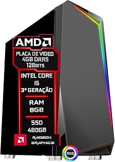 PC Gamer Blue PC Intel core I5 (3ª Geração) 8GB AMD Radeon 4GB DDR5 128 Bits SSD 480GB - Fonte 500w