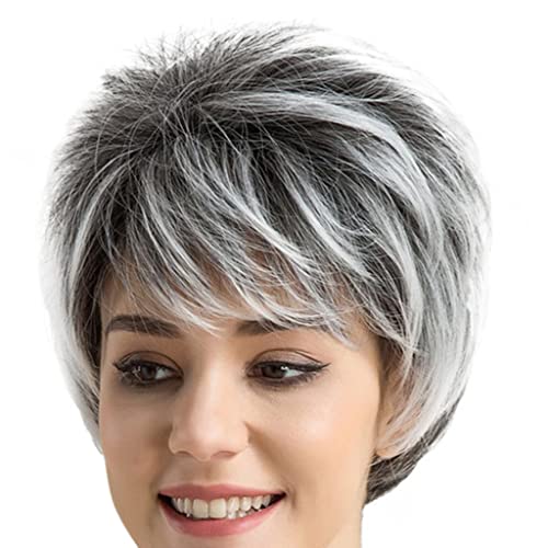 DYNWAVE 1 peça de perucas de corte Pixie de 25,4 cm, perucas curtas de cabelo sintético para mulhere