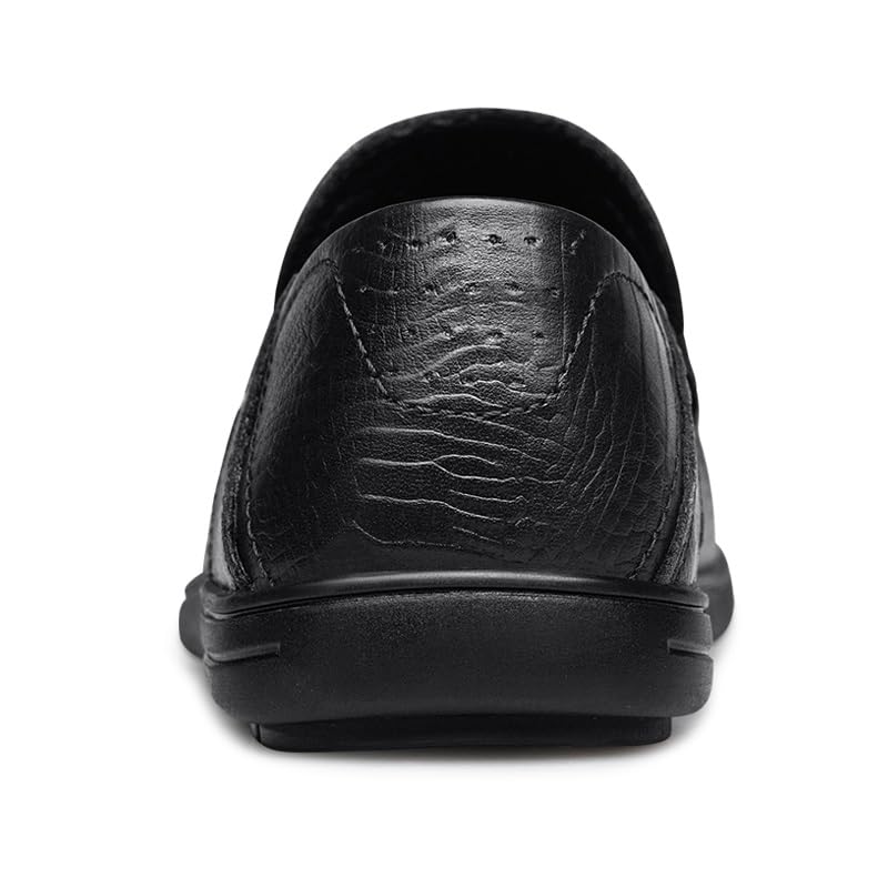 Men's Loafers Round Toe Leather Crocodile Print Loafer Shoes Lightweight Comfortable Anti-Slip Outdoor Slip-on4