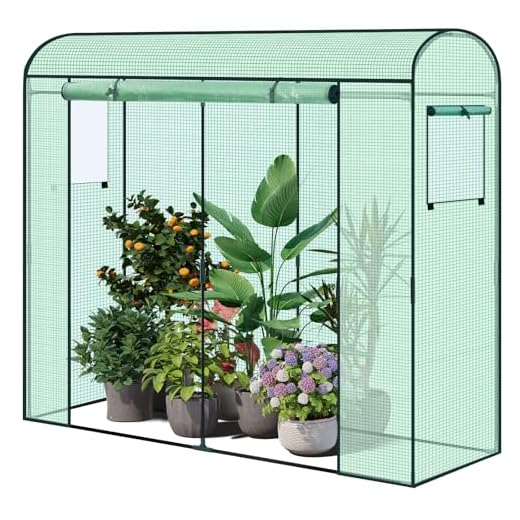 WOLTU Gewächshaus, Foliengewächshaus Winterfest für Aufzucht Tomaten Gemüse Blumen, Tomatenhaus mit Tür 2 Fenstern, aus Stahlrohr PE, 200 x 170 x 68 cm, Grün
