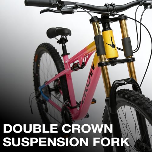 Image of CROW - Rookie 8 Speed | 26 inch Mountain Bicycle for Men with Down Hill Suspension Fork | Jak Dual disc Brakes | 8 Speed Gear Cycle for Boys with 5 to 5.4FT