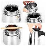 Stainless Steel Italian Espresso Coffee Stovetop Coffee Maker Moka Pot Percolator 4 Cup (7 oz) - Image 5