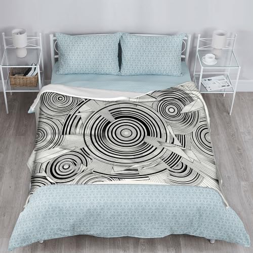 Couverture en peluche géométrique moderne noire de qualité - 6