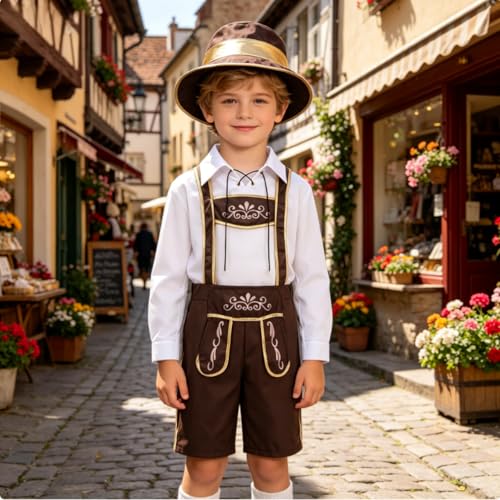 Disfraz infantil Oktoberfest Lederhosen para niños miniatura 5
