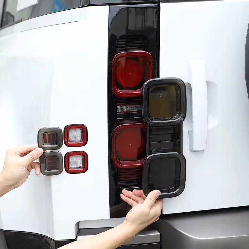 ヘッドライトランドローバーディフェンダー 90 110 2020 2021 2022 2023 2024 L663 ヘッドライトフル ランドローバー  ディフェンダー 90 110 2020 フロント ヘッド ライト カバー ランプ シェード 保護 アクセサリー 外装 カスタム RBCCH に適合する ランドローバー に適合する ディフェンダー 90 110 2020-2024年式用 テールライトカバー(AとB)