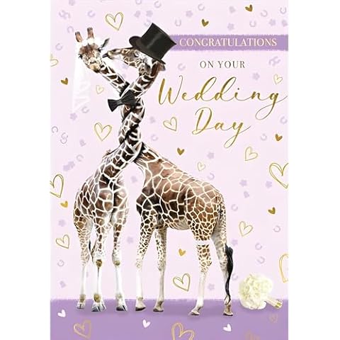 Wedding Congratulations Card with Giraffes Cover