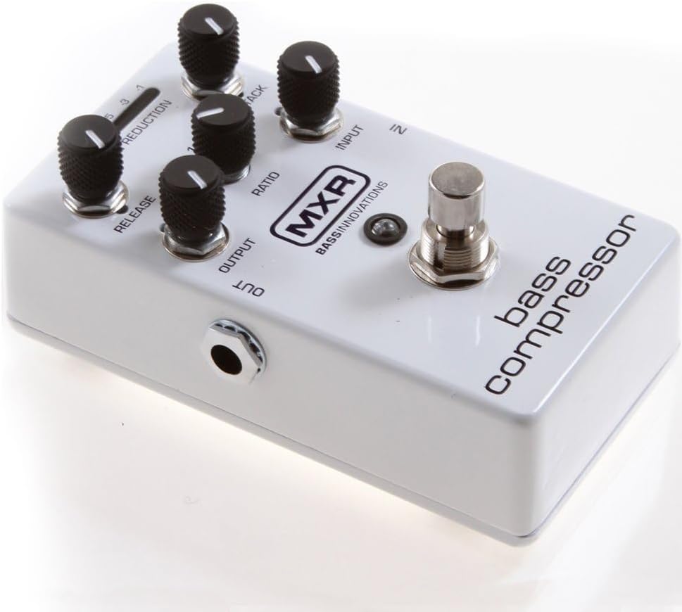 MXR M87 Bass Compressor Effects Pedal BUNDLE with AC/DC Adapter Power Supply for 9 Volt DC 1000mA, 2 Metal-Ended Guitar Patch Cables AND 6 Assorted Dunlop Guitar Picks