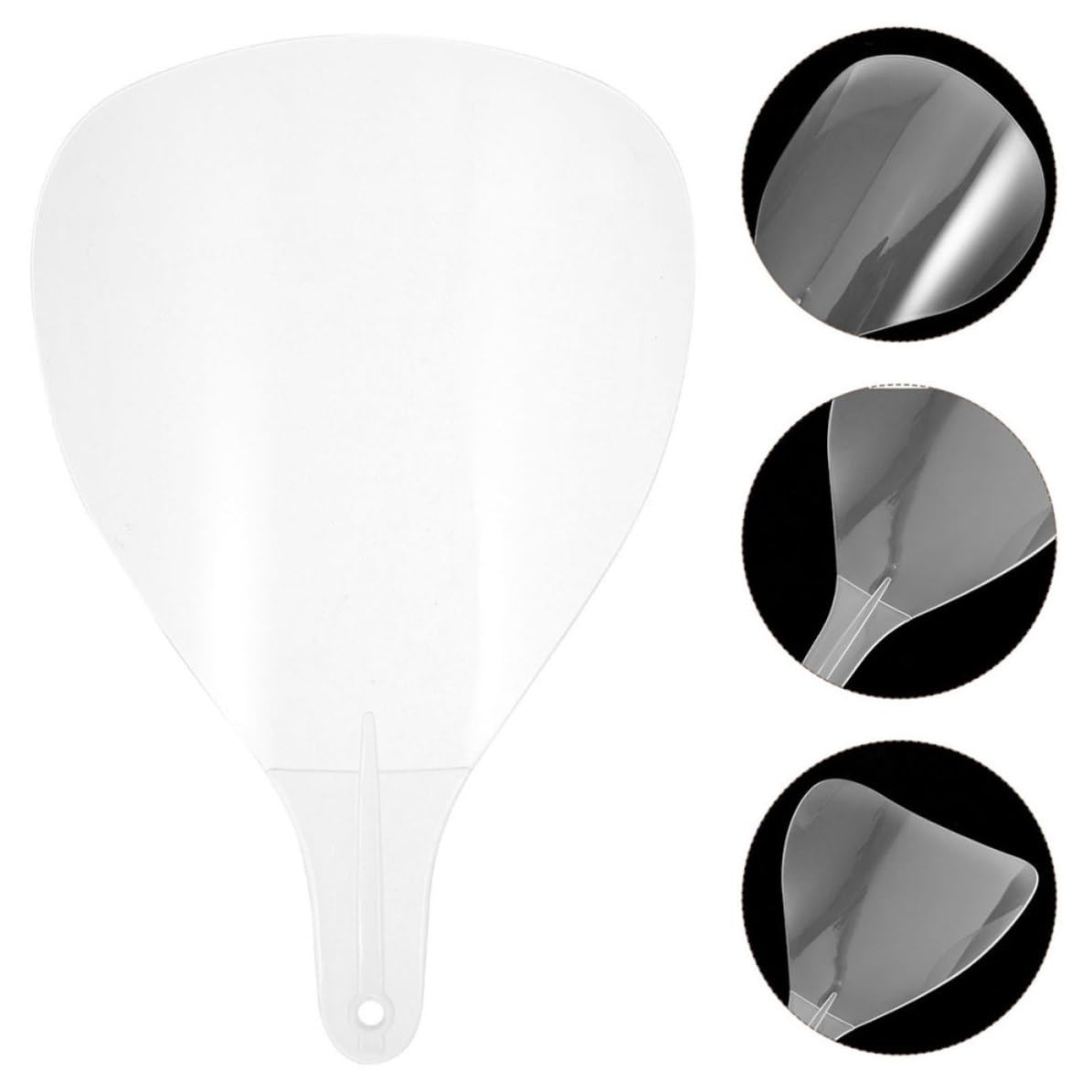 2pcs Hair Cutting Facial Mask Shield Pp Salon Tool | Non-slip Handle, Breathable Face Cover, Chemical and Heat Protection, Easy Access to Facial Area
