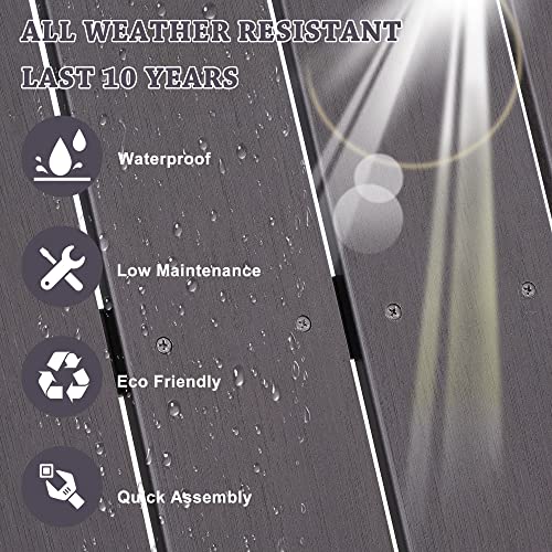 Aok Garden Adirondack Chairs Set Of 4, Weather Resistant Hips Plastic Fire Pit Chairs, Modern Poly Adorondic Outside Chairs, 350 Lbs Adirondack Chair For Easy Assembly, Brown #TOP5