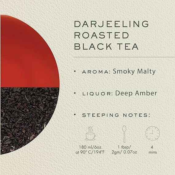Image of Makaibari Darjeeling Roasted Tea | 100Gm Loose Leaf | Chestlets Box | USDA Certified Organic | 100% Pure Darjeeling Long Leaf | Black Tea | Rich Taste & Flavour | Premium Black Loose Leaves