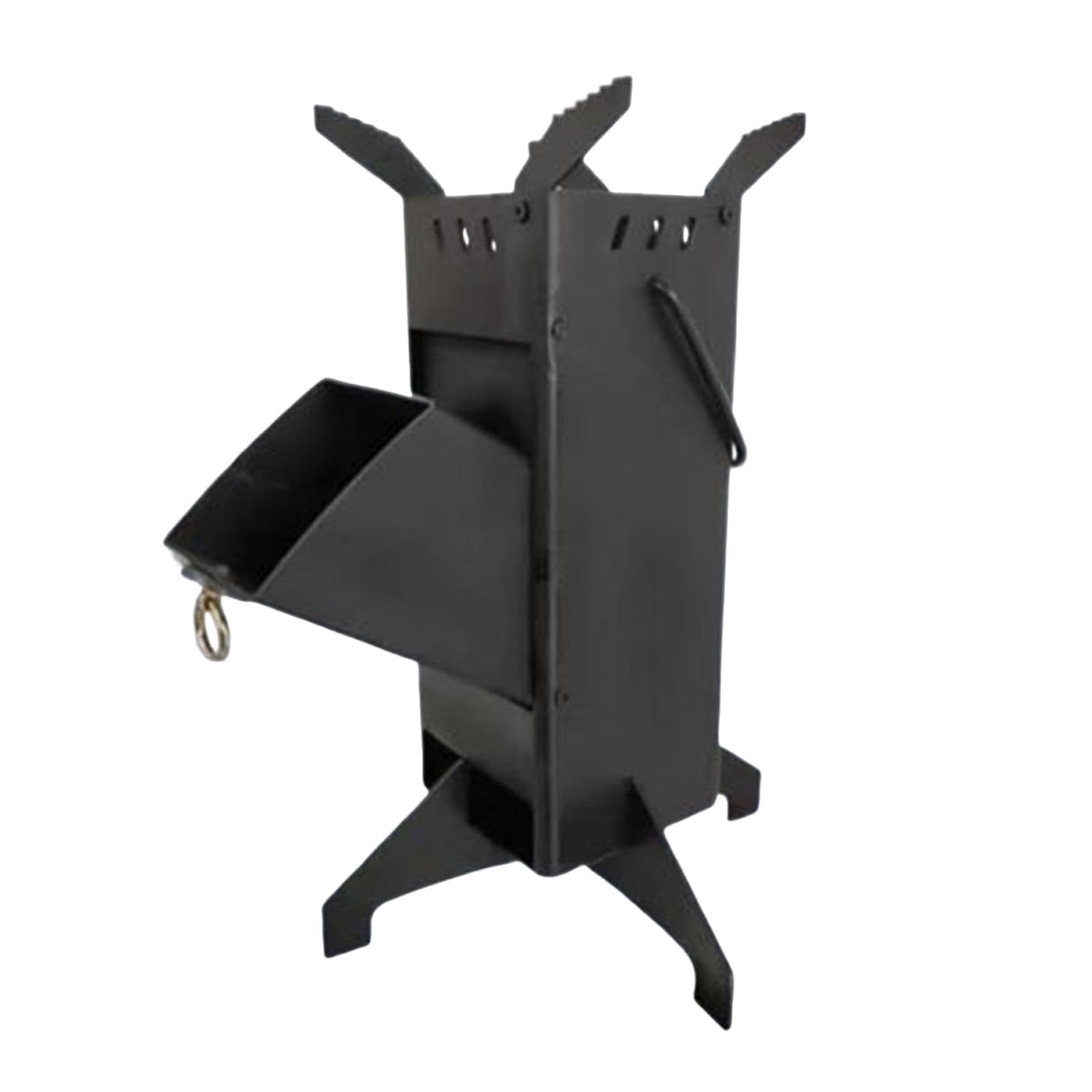 Réchaud de Camping Portable Brûleur Extérieur Pliant Foyer à Bois Acier Pratique Polyvalent Adapté à la Cuisine Plein Air Grillades Pique-niques