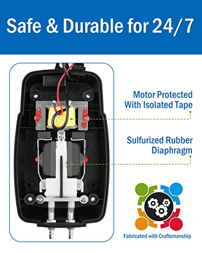 Pond Aeration Kit – Aquamiracle Pond Air Pump Kit Koi Pond Aerator For Pond Up To 1000 Gallons Pond Deicer All-In-One Pond Aeration System With Double Outlet Airline Tubing Air Stones Check Valves #TOP2