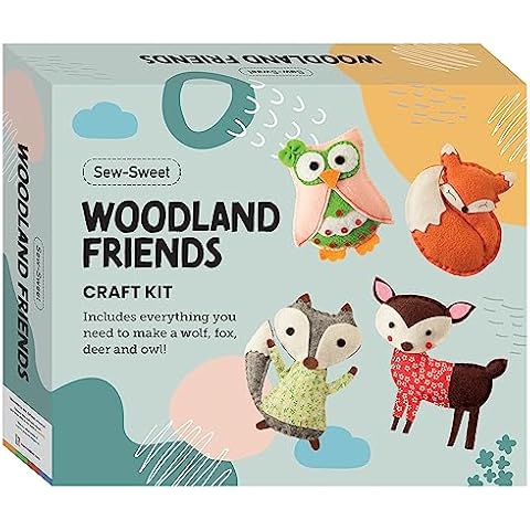 Hinkler: Sew-Sweet Woodland Friends - DIY Sewing Craft Kit, Create 4 Stuffed Felt Animals, Learn How to Sew, Activity Kit for Adults & Kids Cover