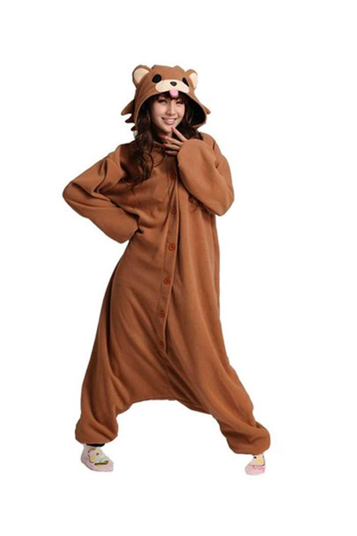 wotogold Animal Ours de Café Pyjamas Cosplay Costumes Unisexes pour Adultes