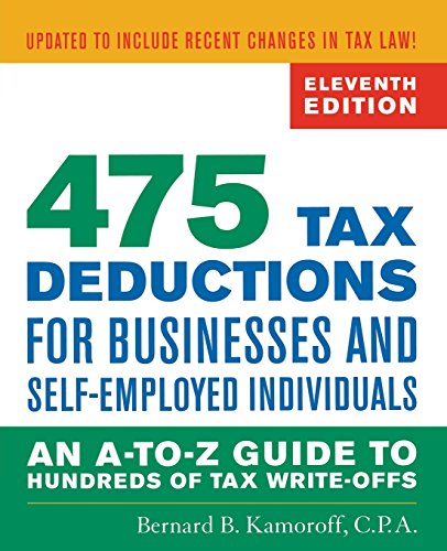 475 Tax Deductions for Businesses and Self-Employed Individuals: An A-to-Z Guide to Hundreds of Tax 475 Tax Deductions for Businesses and Self-Employed Individuals: An A-to-Z Guide to Hundreds of Tax
