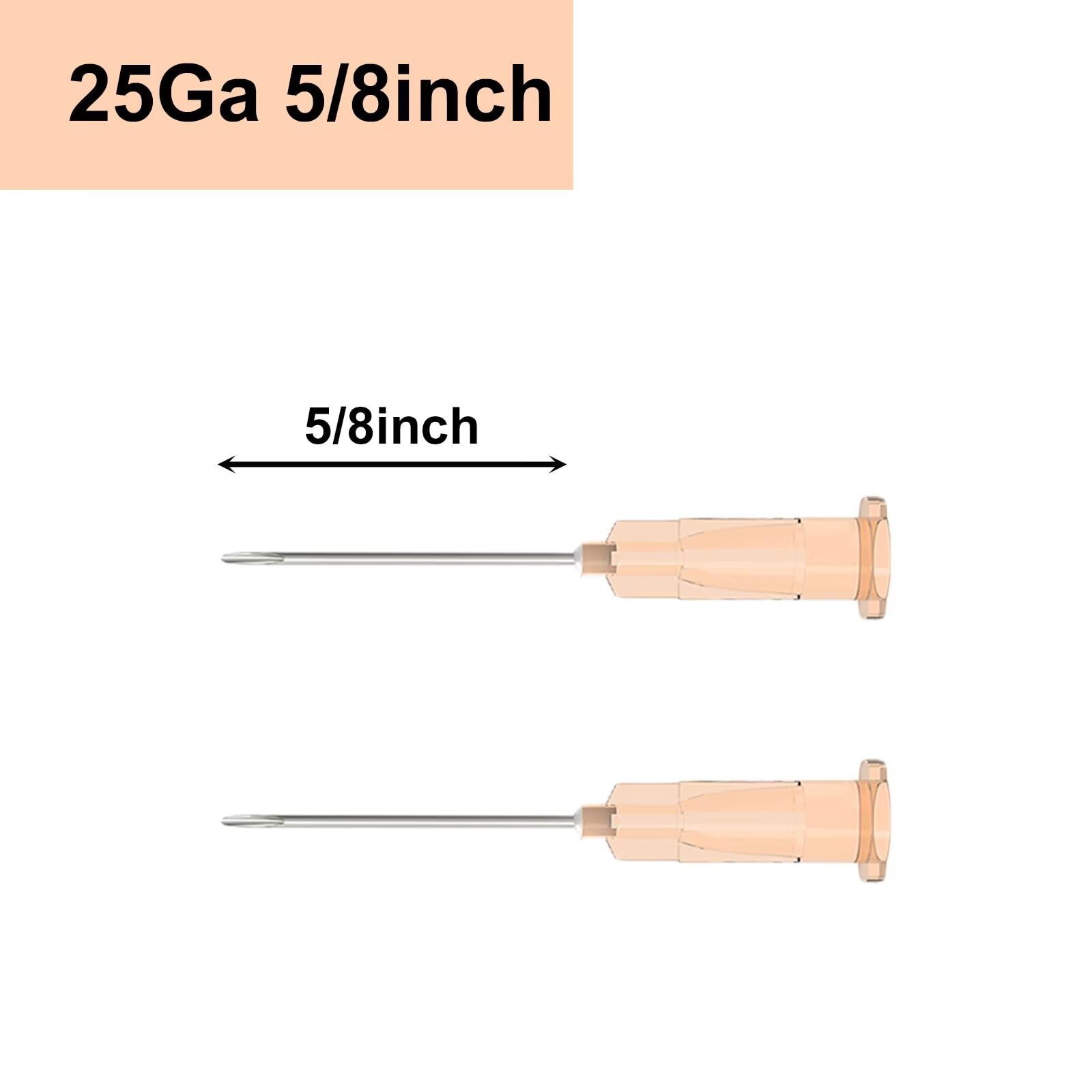 100 Pcs 25 Gauge 5/8-Inch(16mm) Needle Luer Lock Lab Accessories, with Cap, Individually Wrapped, for Scientific & Industrial — Amazon image 2