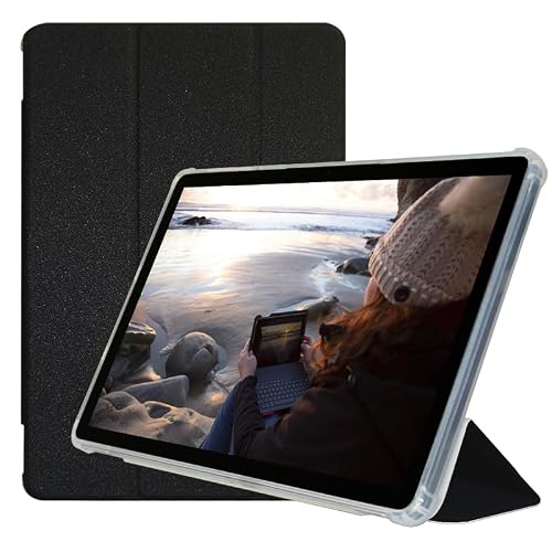 Haofun Coque Compatible avec TECLAST T60AI, Housse Etui de Slim Léger avec Veille/Réveil Automatique, PU Flexible Cover avec Multi-Angle Fonction Support, Noir