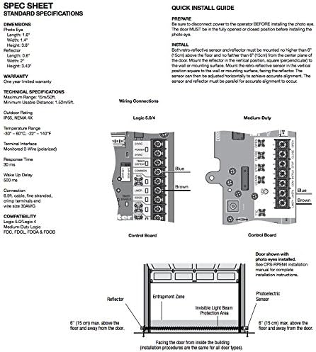 LiftMaster CPS-RPEN4 Retro-Reflective Photo Eye | Commercial Garage Doors | Gate Operators | Monitored Retro Reflective Photo Eye Safety System