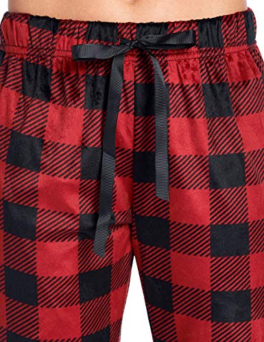 Ashford & Brooks Women's Plush Mink Fleece Pajama Sleep Pants - Red Buffalo Check - X-Large #TOP3