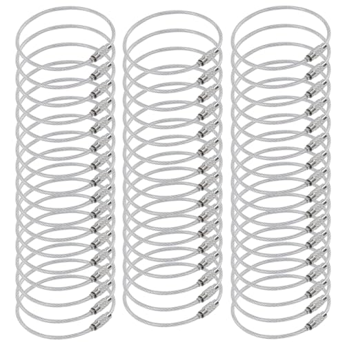 [WISEPRO] ワイヤーキーホルダー キーホルダー キーチェーン ネジ式 キーチェーン ステンレス製 鍵収納 紛失·盗難防止 20本/50本/100本セット