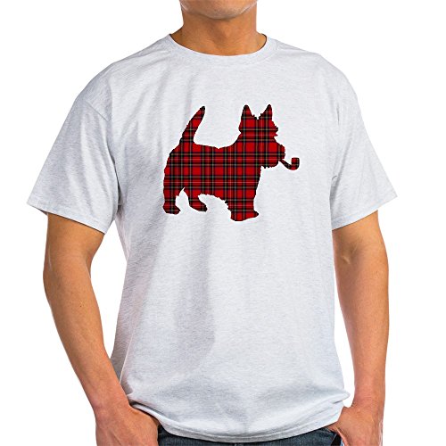 CafePress Scottish Terrier Tartan 100% Cotton T-Shirt Ash Grey