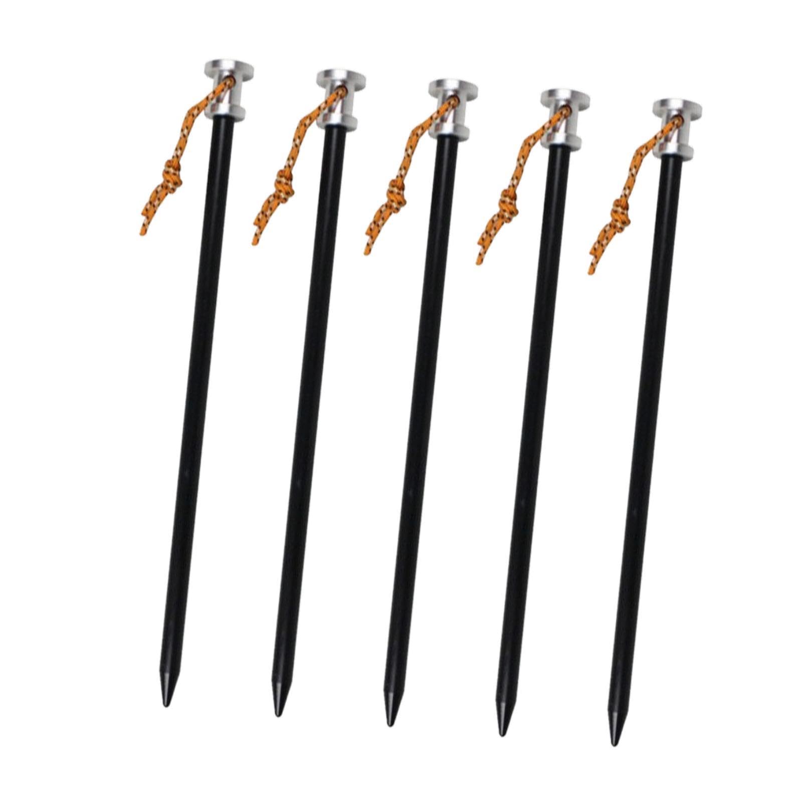 MERISHOPP 5Pcs Screw in Tent Stakes with Strap Ground Stakes for Beach Patio Tent Tarp Black| Tent Accessories | Tent Pegs | Tent Rope Set-image-36