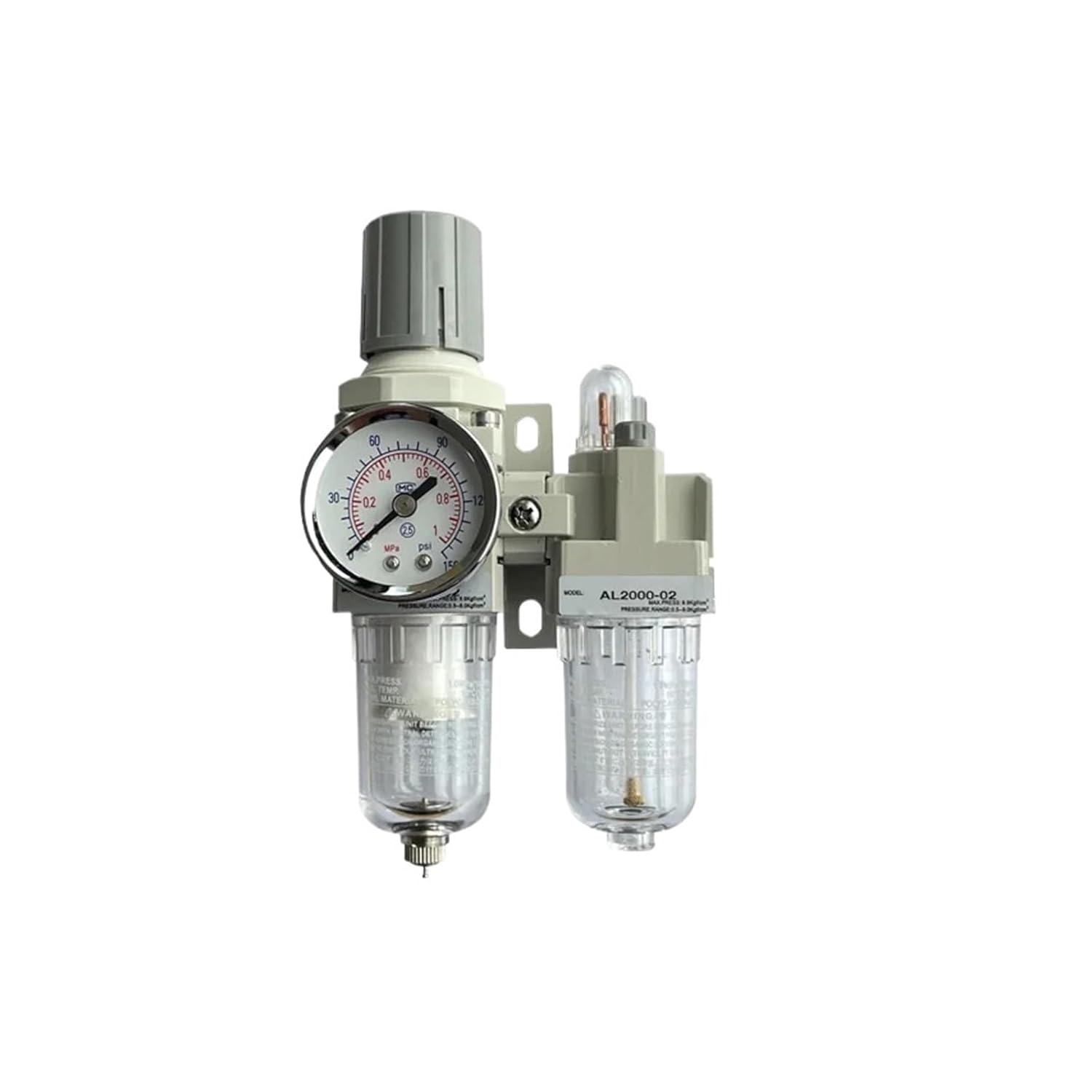 AC2010-02 Compressed air Filter Oil Filter Pressure Regulator Drain Valve Pneumatic Water Separator Pressure Manual Drainage(Copper PC12-02,AC2010-02D)