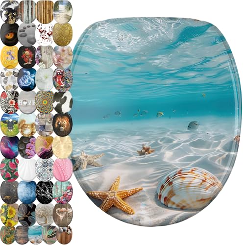 Sanilo Abattant WC avec frein de chute et libération rapide, Siège de WC amovible par simple pression sur un bouton, Montage facile par le haut (Waterworld)