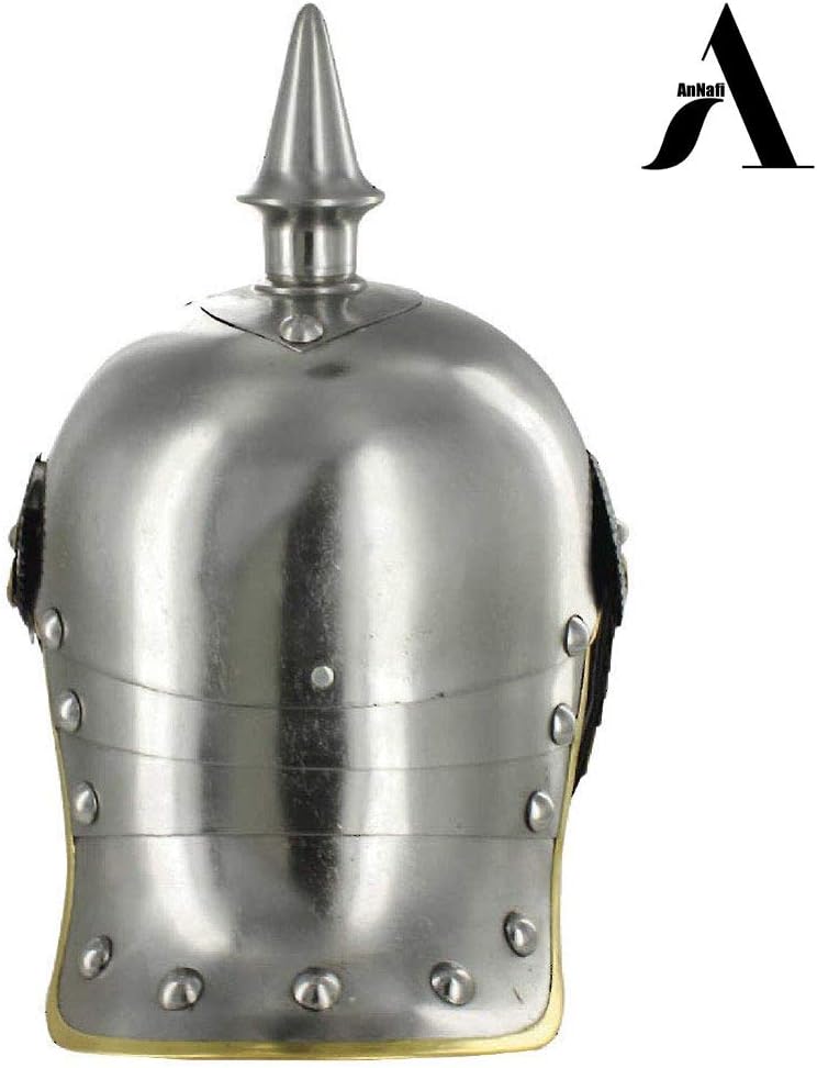 AnNafi® German Pickelhaube Military Helmet |Steel Imperial Prussian Officer Spiked | WWI & WWII Helmets Replica