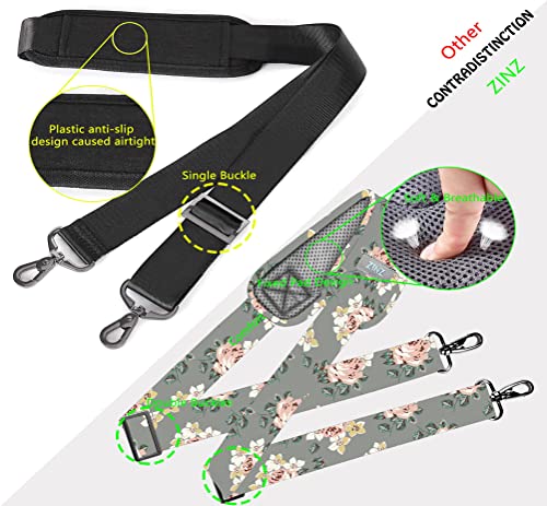 Image of ZINZ 79 inch Shoulder Strap, Extra-thick Fixed Cushion Pad and Dual Clasps Universal Replacement Strap with Metal Swivel Hooks for Laptop Bags, Luggage Bags, Camera, Crossbody (200cm,Light Rose)