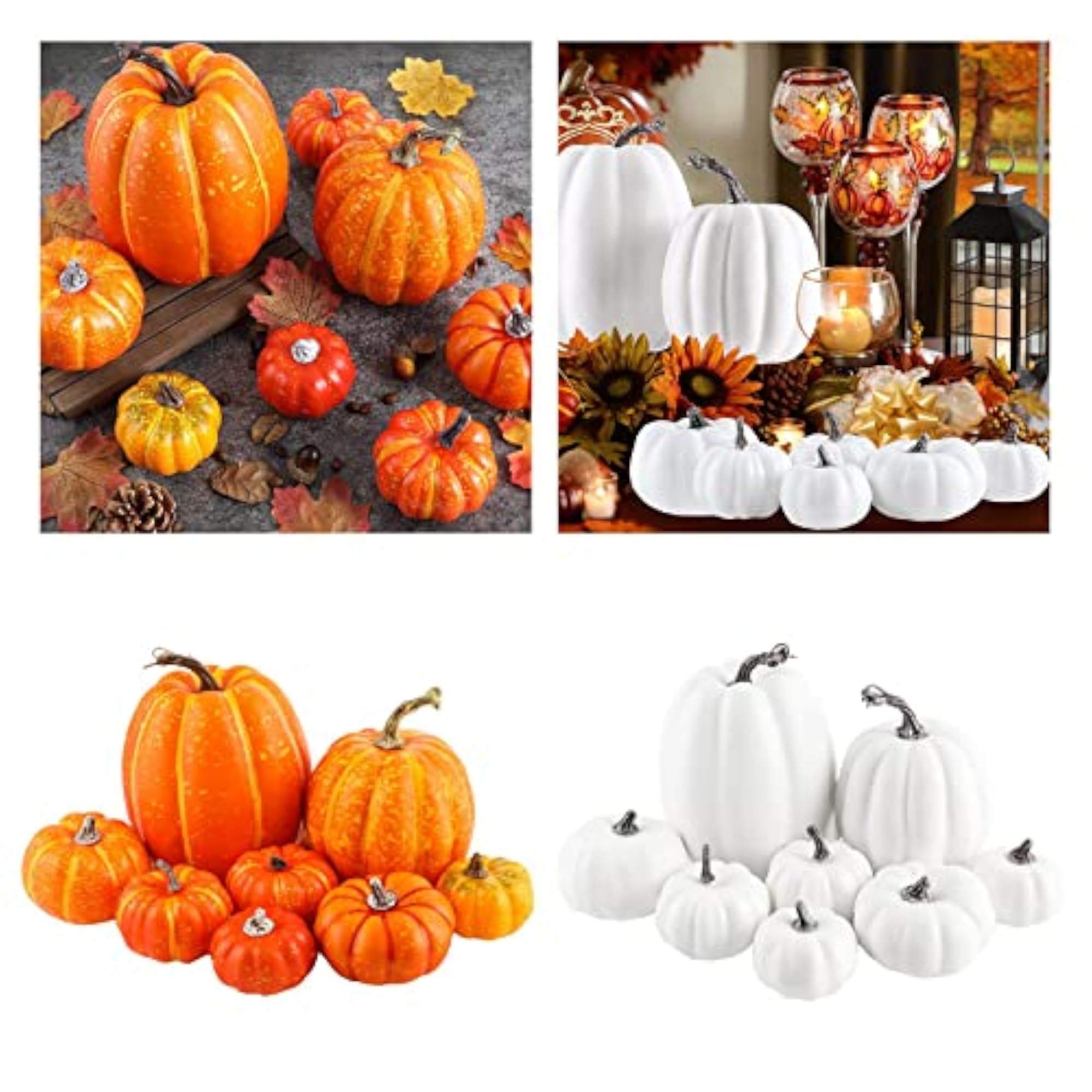 8Pcs Artificial Pumpkins for Halloween Table Centerpiece