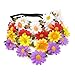 Honbay 5PCS Daisy Flower Headband Bohemian Flower Crown Floral Headband with Elastic Ribbon